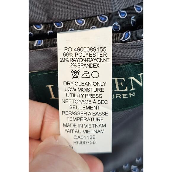 Lauren ralph lauren size 46 R grey 2 button suit blazer EUC preppy classic fit # - Picture 4 of 9